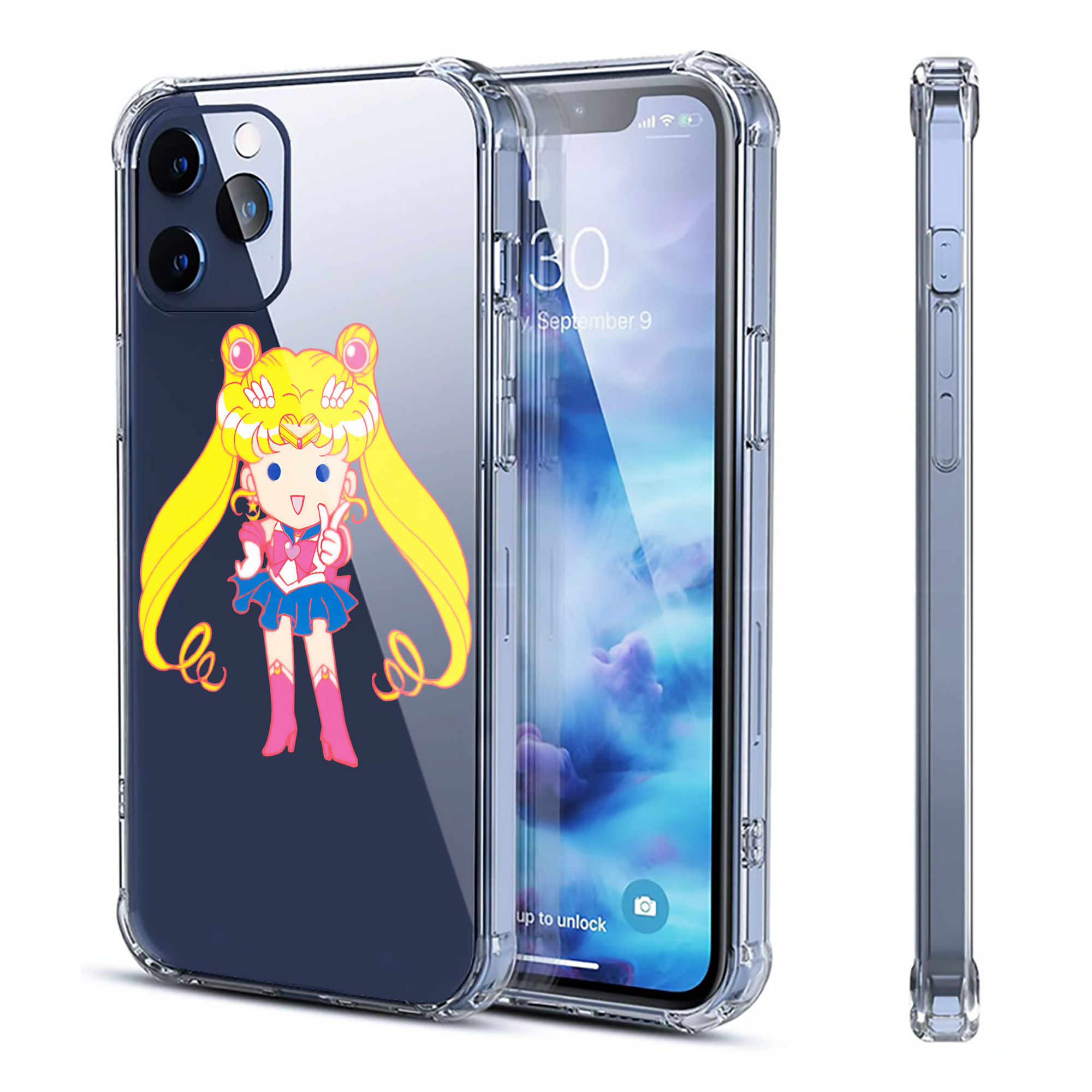 （画像用） 美少女戦士セーラームーン 月野 うさぎ つきの うさぎ Sailor Moon Tsukino Usagi 【iPhone 12シリーズ対応】透明スマホケース（クリアソフトケース）